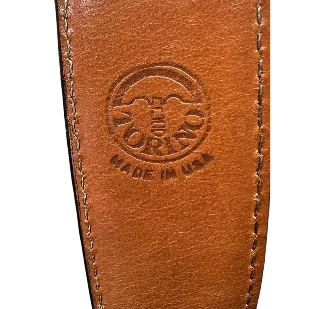Torino Belt Men's 44 Brown Oil Waxhide Harness Leather Made In USA Minimalist‎